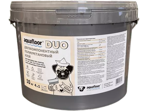 Двухкомпонентный полиуритановый клей Aquafloor “DUO” 10 кг.